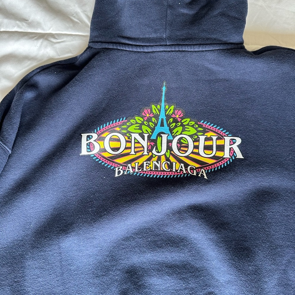 Balenciaga Men’s Oversized Bonjour Hoodie